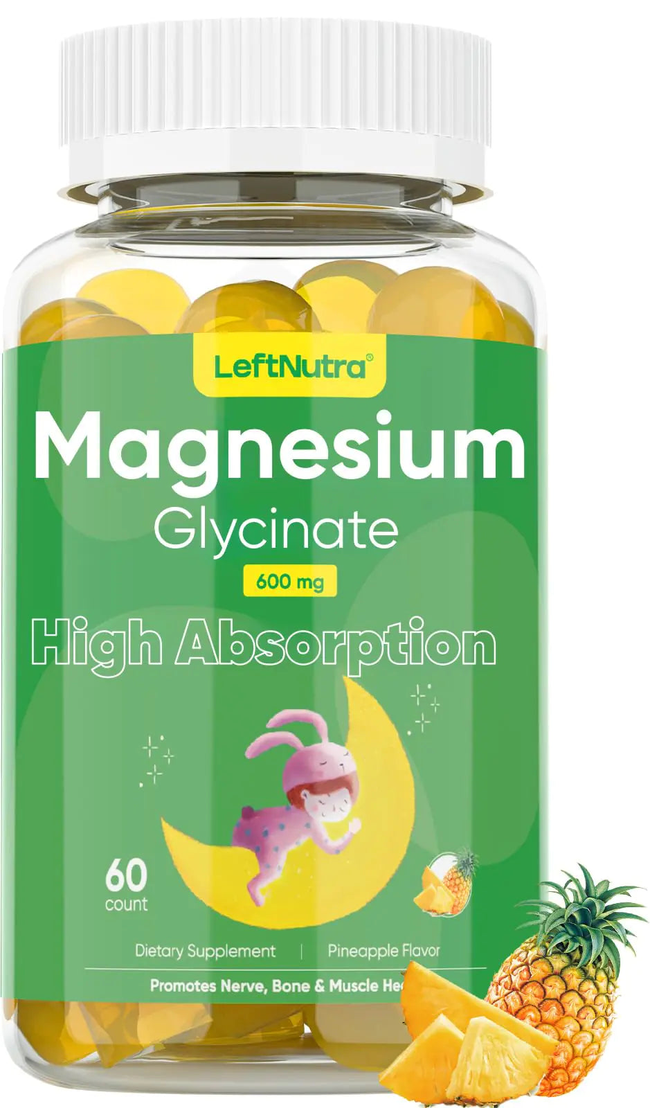 Calm Sleep Magnesium Gummies - 600mg Pineapple Flavor