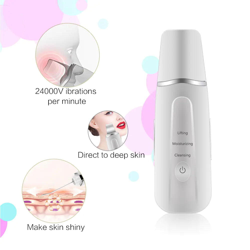 Ultrasonic Skin Scrubber & Pore Cleaner – Deep Facial Cleansing Tool