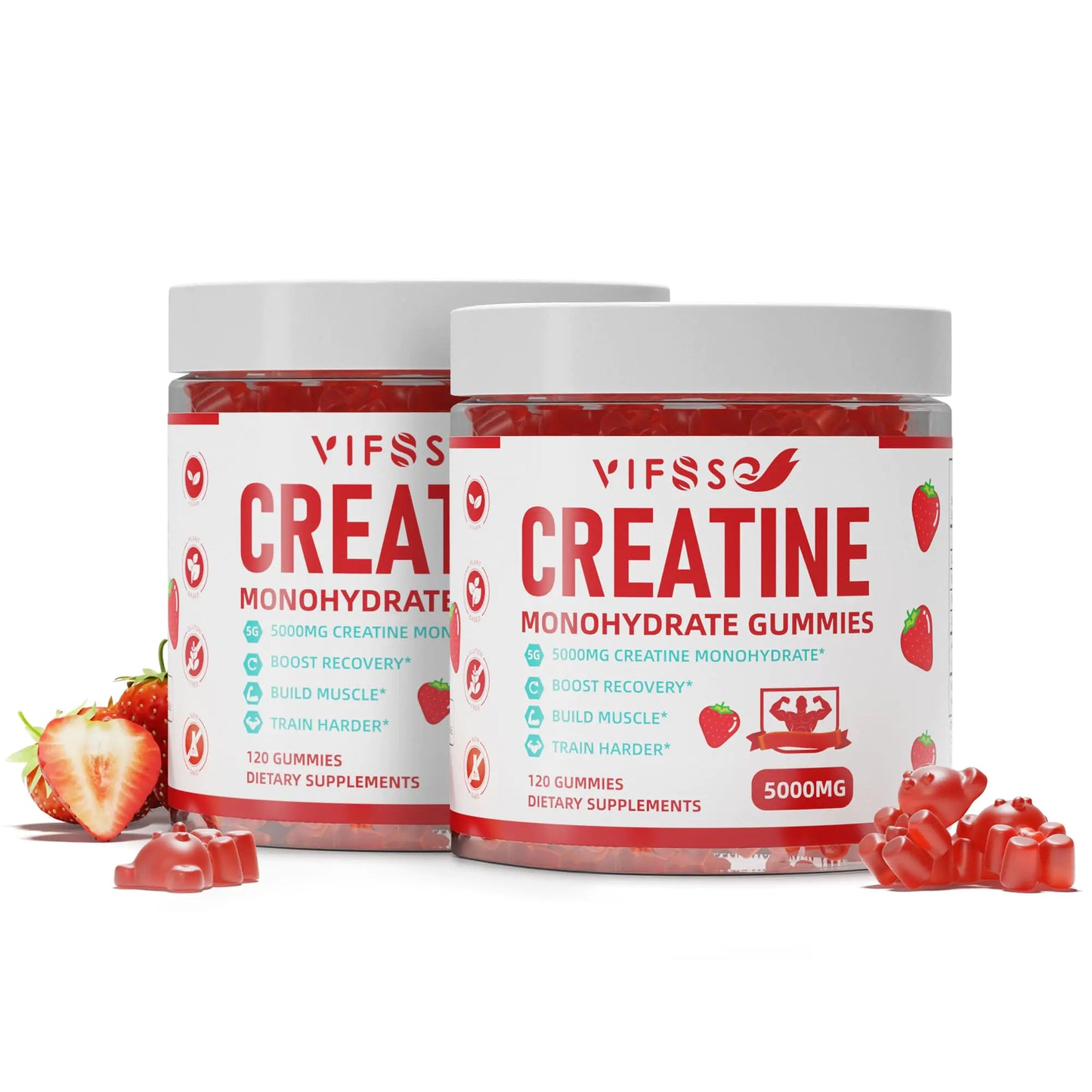 VIFSSG Creatine Monohydrate Gummies 5 g for Men & Women 240 Sugar Free Gummies