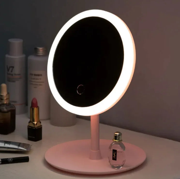 Touch-Switch LED Beauty Mirror with Rechargeable Light