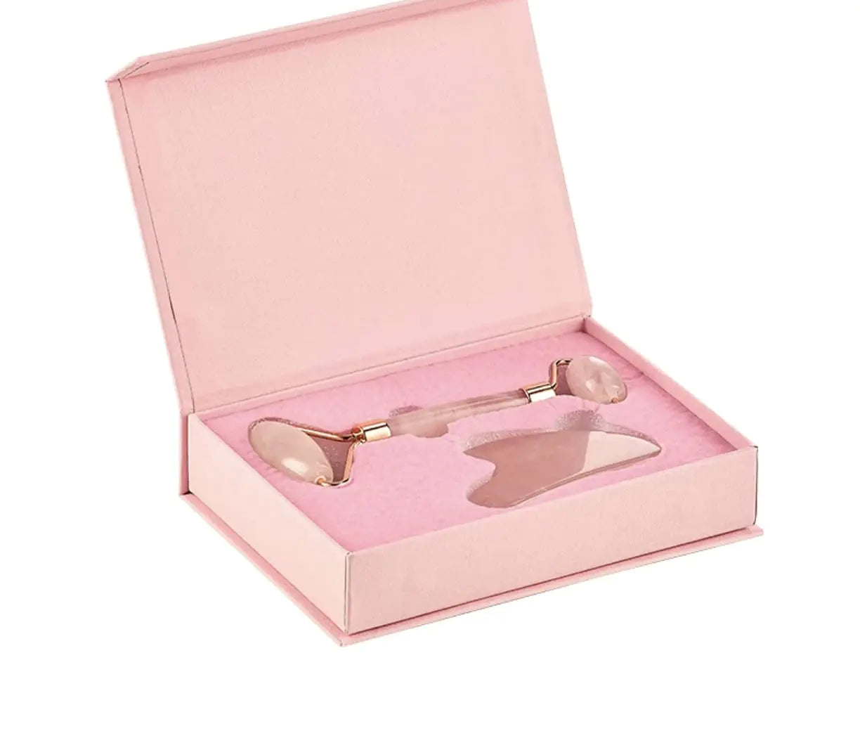 Rose Quartz Facial Roller & Gua Sha Set