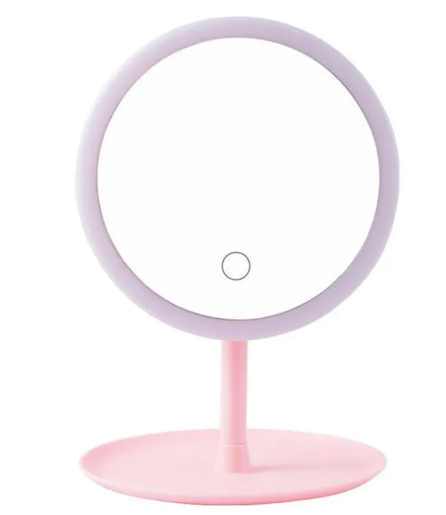 Touch-Switch LED Beauty Mirror with Rechargeable Light