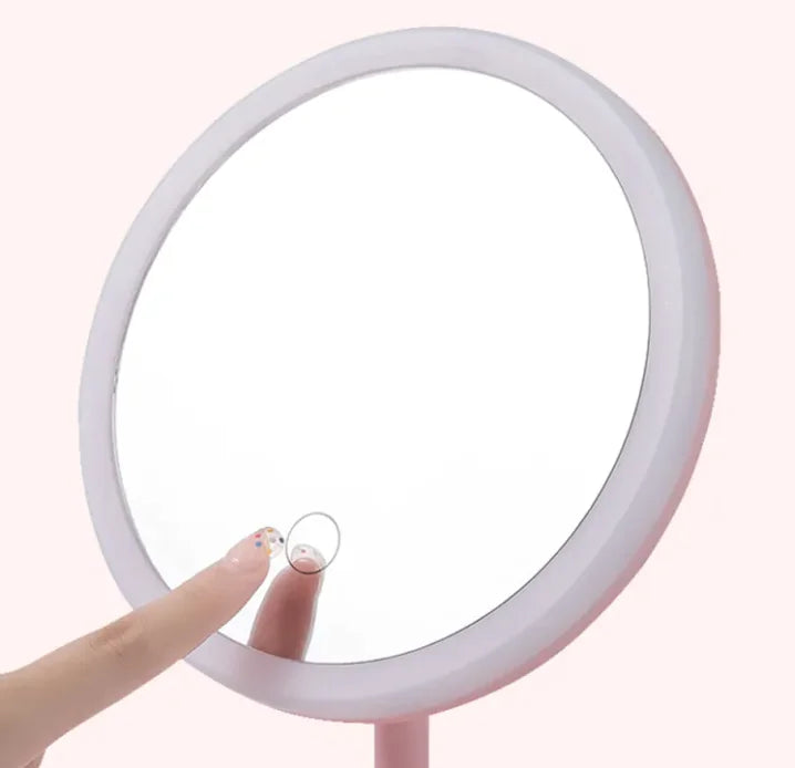 Touch-Switch LED Beauty Mirror with Rechargeable Light