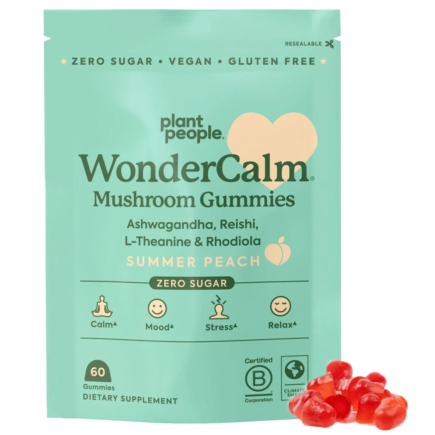 WonderCalm Ashwagandha Peach Gummies